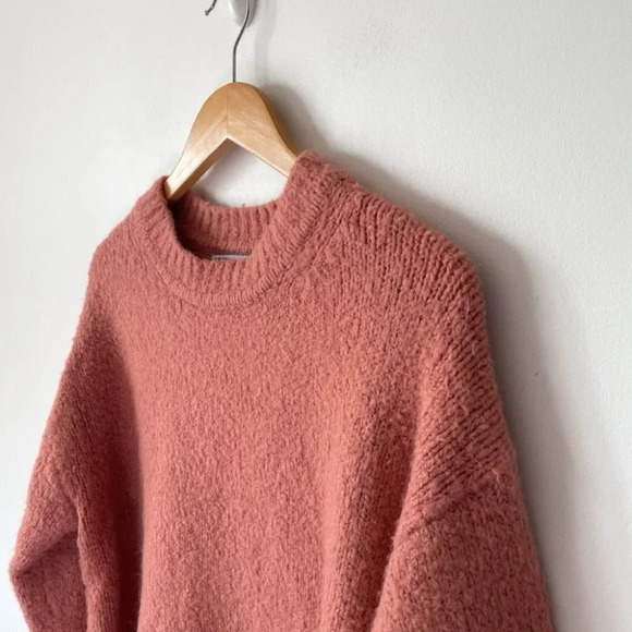 Zara Soft Cozy Knit Wool Alpaca Blend Drop  Shoulder Oversized Sweater Sz Small - Picture 4 of 8